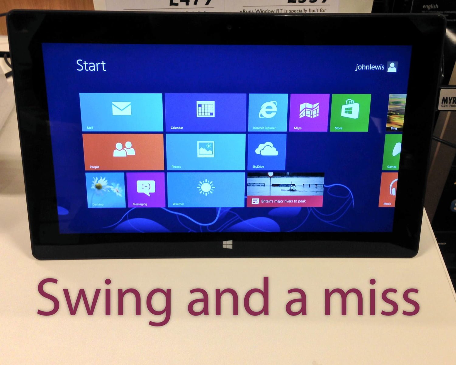 Windows Surface RT - Swing and a miss